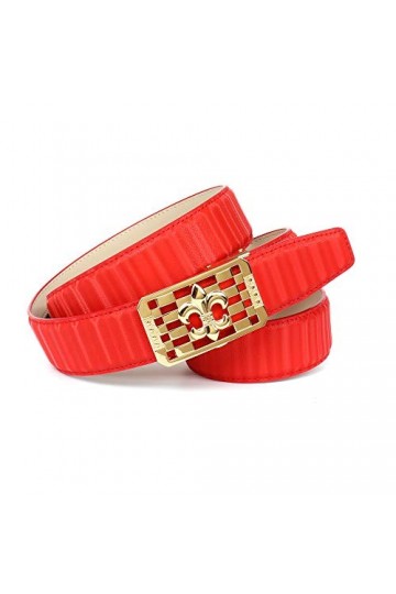 Anthoni Crown Ledergürtel Ceinture, Rot, 95 Femme