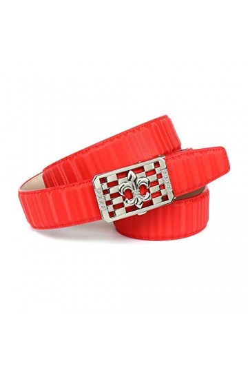 Anthoni Crown Ledergürtel Ceinture, Rot, 85 Femme