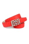 Anthoni Crown Ledergürtel Ceinture, Rot, 85 Femme