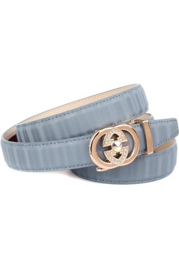 Anthoni Crown Ledergürtel Ceinture, Hell Blau, 85 Femme