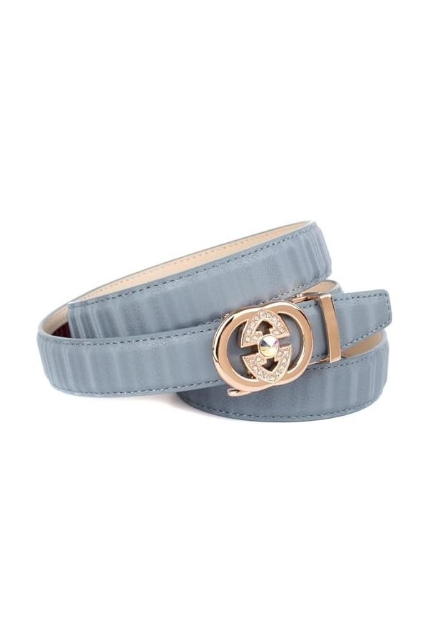 Anthoni Crown Ledergürtel Ceinture, Hell Blau, 85 Femme
