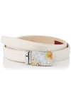 Anthoni Crown Ledergürtel Ceinture, Weiß, 105 Femme