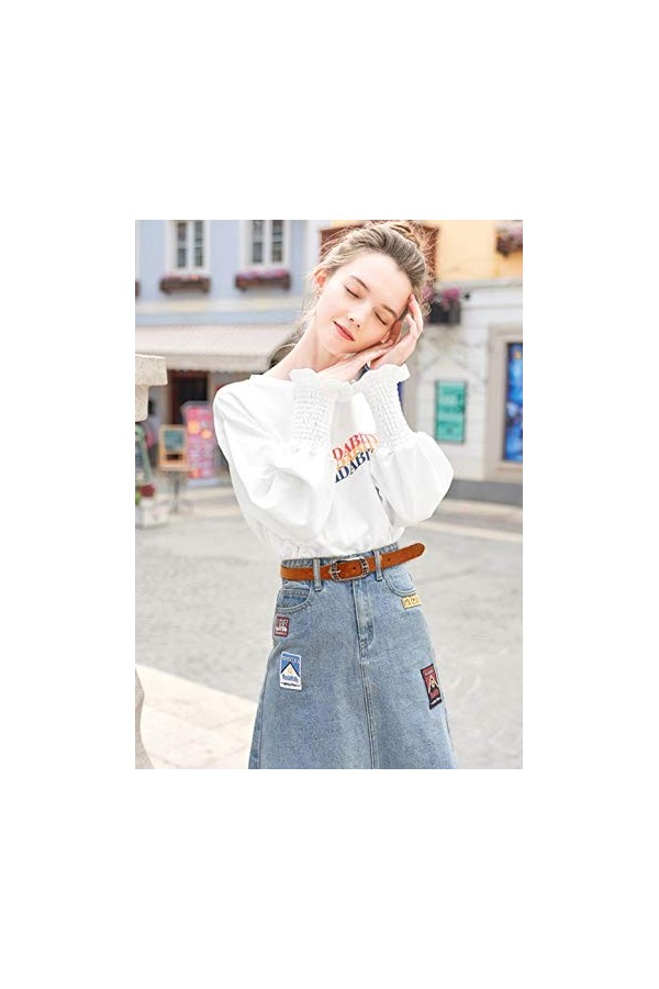 DORRISO Nouvelle Mode Ceinture Élégante Femme Ceinture Cuir pour Toutes Occasions, 3 Tailles 105CM 110CM 115CM Ceinture Cuir 