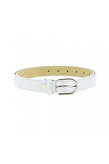 FASHIONGEN - Ceinture pour femme en Cuir Italien, LUNA, Fabriqué en France - Blanc, 95