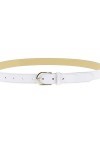 FASHIONGEN - Ceinture pour femme en Cuir Italien, LUNA, Fabriqué en France - Blanc, 95