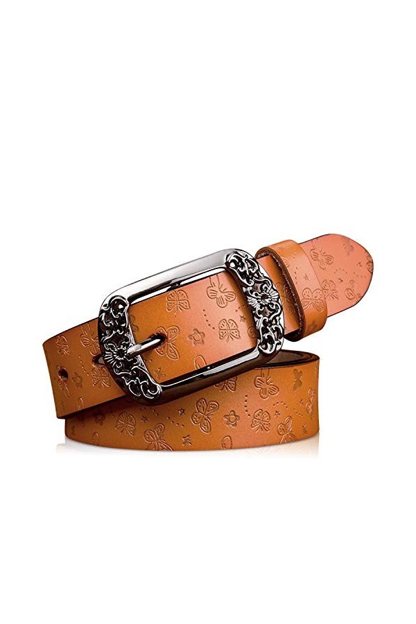 DORRISO Nouvelle Mode Ceinture Élégante Femme Ceinture Cuir pour Toutes Occasions, 3 Tailles 105CM 110CM 115CM Ceinture Cuir 