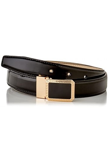 Anthoni Crown Cuir Ceinture, Noir, 85 cm Femme