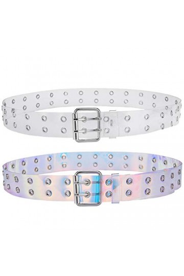TENDYCOCO Ceinture double Holographique en jeans pour femme et fille - -