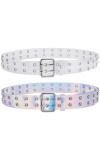 TENDYCOCO Ceinture double Holographique en jeans pour femme et fille - -
