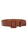 LumiSyne Femme Large Ceinture En Cuir Couleur Unie Classique Grande Boucle Carrée Ceinture Taille Dame Vintage Ceinture Cinch
