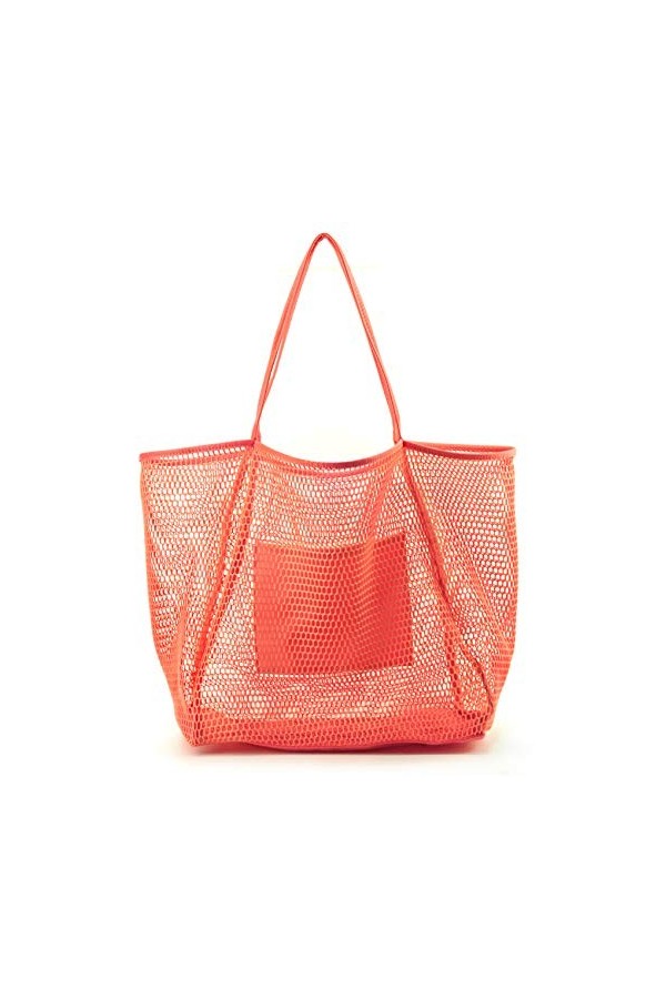 Hoxis Mesh Beach Tote Sac à main pour femme Blanc