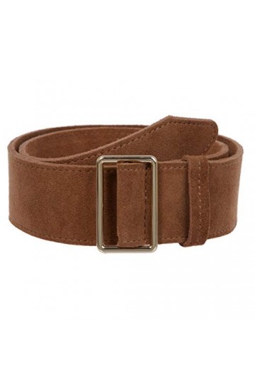 Ceinture habillée en daim uni sans trous - Taille haute - Pour femme - 5,1 cm de large, marron, XS/S 66.04/71.12 cm
