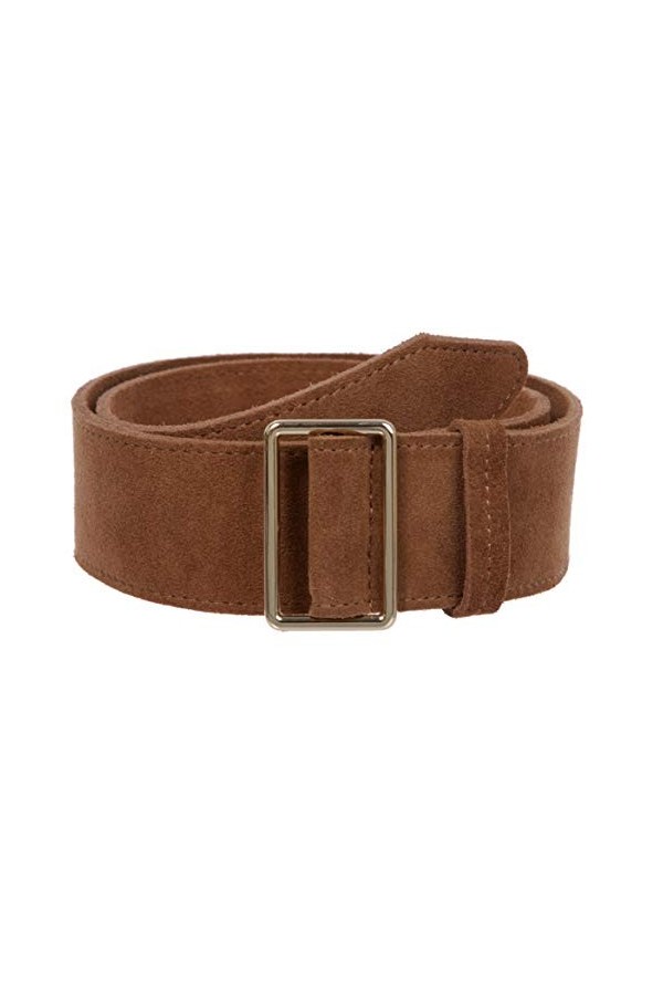 Ceinture habillée en daim uni sans trous - Taille haute - Pour femme - 5,1 cm de large, marron, XS/S 66.04/71.12 cm