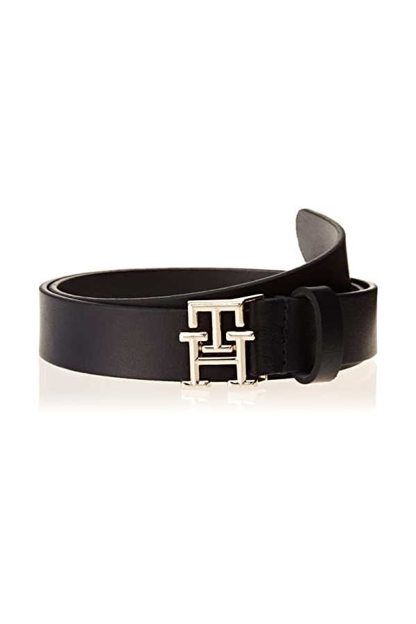 Tommy Hilfiger Ceinture Femme TH Logo 2.5 Ceinture Cuir, Bleu Space Blue , 85