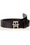 Tommy Hilfiger Ceinture Femme TH Logo 2.5 Ceinture Cuir, Bleu Space Blue , 85