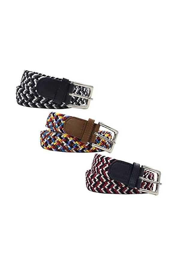 Gloop Ceinture élastique tressée unisexe - Largeur : environ 3,5 cm - Taille : 105 cm - 110 cm - 115 cm - 120 cm - 130 cm - 1