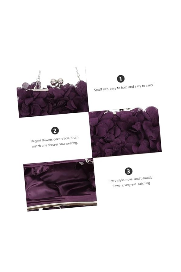 GALPADA 3 Pcs Fleur Sac De Fête Femmes Sac De Soirée Femmes DEmbrayage Portefeuille Embrayages Pour Femmes Dame Sac De Fête 