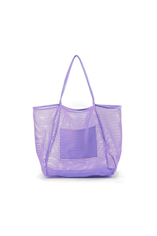 Hoxis Mesh Beach Tote Sac à main pour femme Blanc