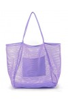Hoxis Mesh Beach Tote Sac à main pour femme Blanc