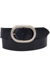AnnaMatoni Ceinture en cuir véritable pour femme avec boucle ovale 4 cm de large, Bleu 490, TW115