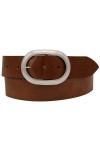 AnnaMatoni Ceinture en cuir véritable pour femme avec boucle ovale 4 cm de large, Bleu 490, TW115