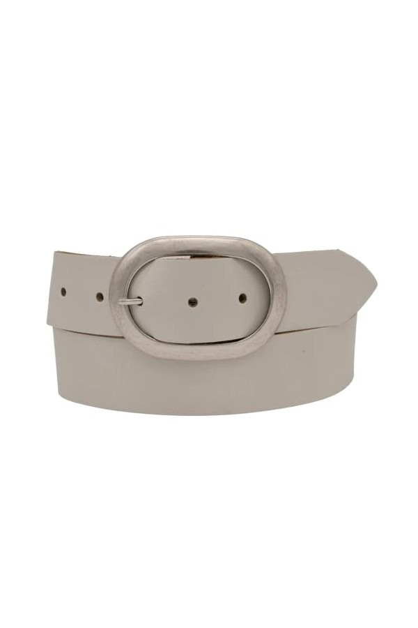 AnnaMatoni Ceinture en cuir véritable pour femme avec boucle ovale 4 cm de large, Bleu 490, TW115