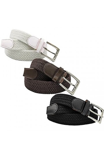 Gloop Ceinture élastique unisexe en tissu tressé - Ceinture extensible - Pour homme et femme - BE201701 - Multicolore - 110 c