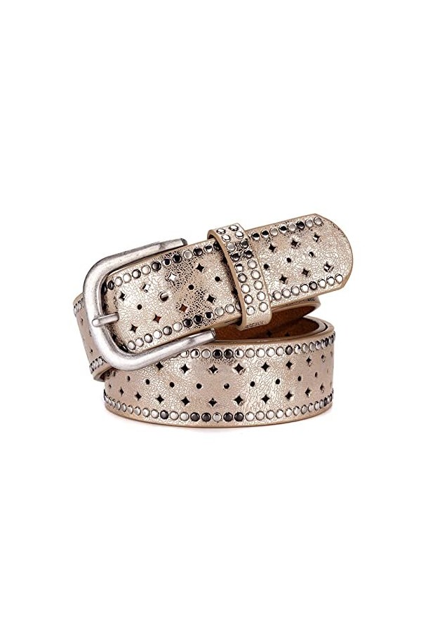 Vintage Lady Ceinture Évider Rivet Femelle Ceintures Large 3.5cm Ceinture jeans ceinture vêtements accessoires