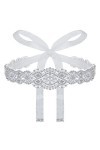 Geyoga Ceinture en Strass Mariée avec Organza Blanc 8,5 Pieds au Total Style Charmant 