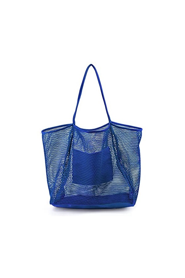Hoxis Mesh Beach Tote Sac à main pour femme Blanc