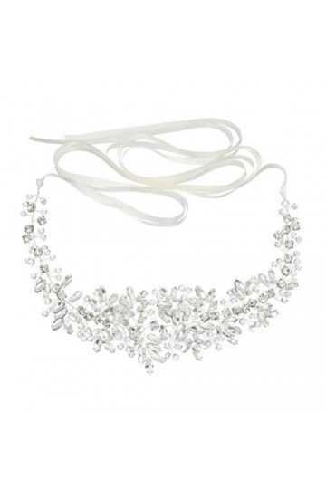 Amosfun Ceinture de mariée avec strass Robe de demoiselle dhonneur Ceinture de mariée en cristal Accessoires Applique pour r