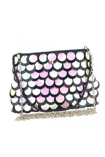 Amosfun 1Pc Sac À Main De Fête Strass Pochette Chaîne Sac Femmes Sac De Soirée Dégradé Sac À Main Miss