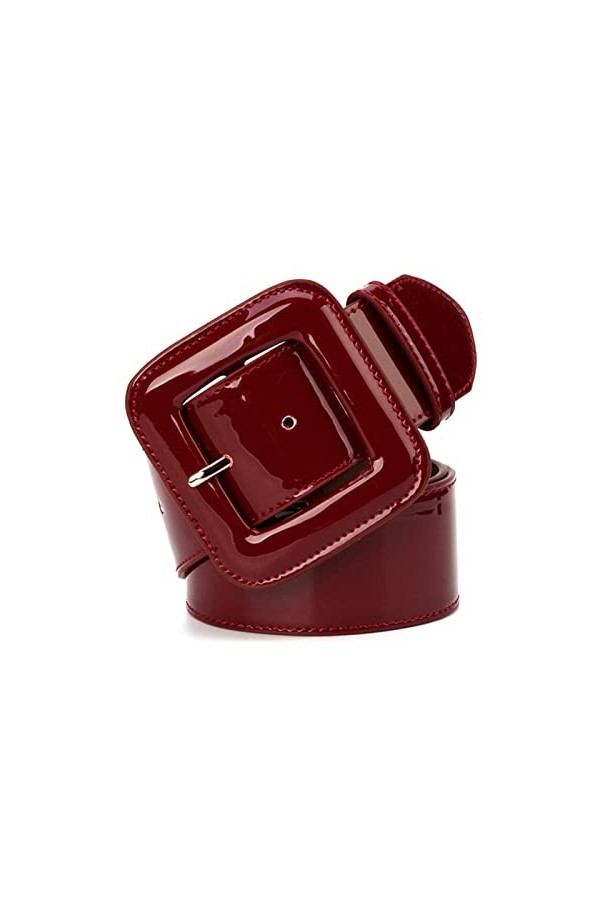 Stevenurr Large ceinture femme robe ceintures 103cm en cuir verni noir femmes taille ceinture robe ceinture pour accessoires 