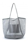 Hoxis Mesh Beach Tote Sac à main pour femme Blanc