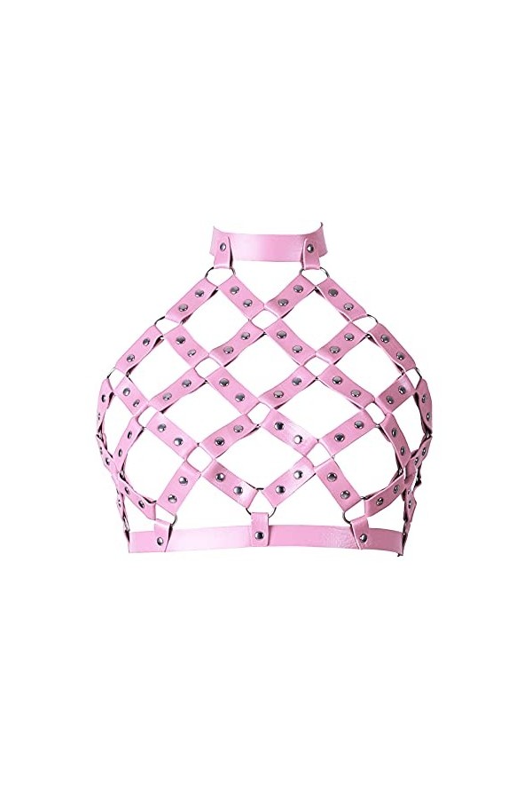 BANSSGOTH Ceinture harnais punk pour femme en cuir PU réglable Crop Tops Body Cade Edc Strap Festival Rave Costume, Noir , ta