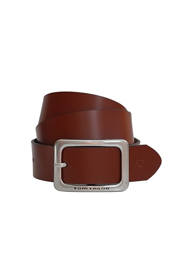 Ceinture en cuir pour femme de Tom Tailor - Ceinture en cuir véritable - Style rustique avec boucle ardillon en métal couleu