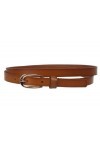 Ceinture en cuir de vache pleine fleur pour femme 1/2" 13 mm - Marron - L-97 cm