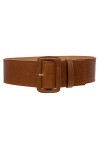Ceinture en cuir rectangulaire pour femme 7,6 cm de large - Bleu - XS/S - 28"