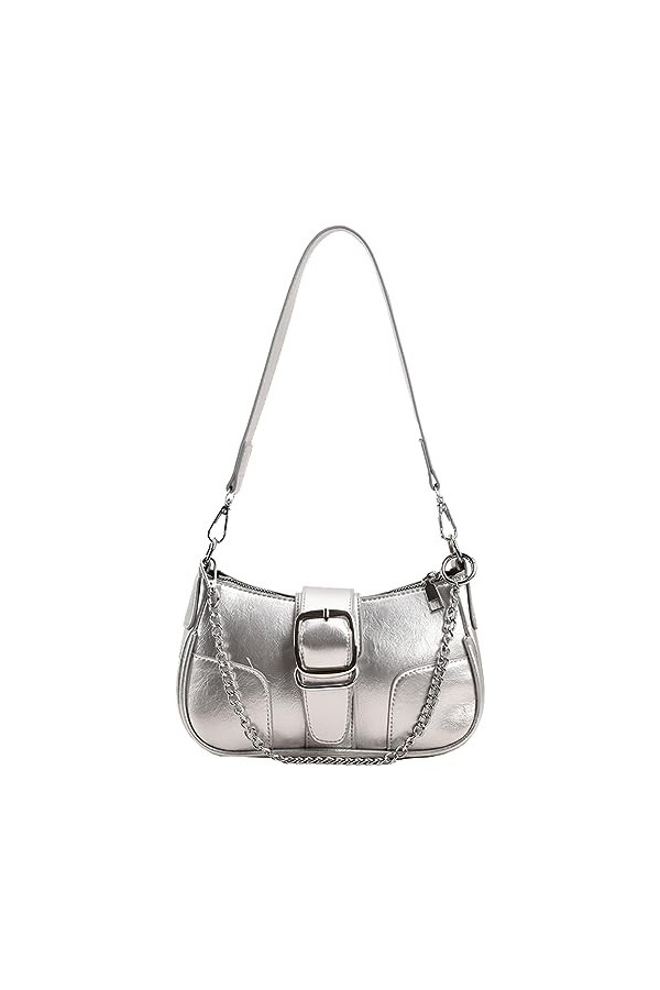 Kexpery Femmes Mode Hobo Sac Polyvalent Élégant Pochette Fermeture À Glissière Couleur Unie Femme Sac De Soirée De Mariage A