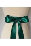 Ceinture de mariée simple et classique en ruban de soie pour robe vert 
