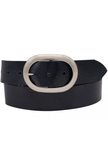 AnnaMatoni Ceinture en cuir véritable pour femme avec boucle ovale 4 cm de large, Bleu 490, TW110