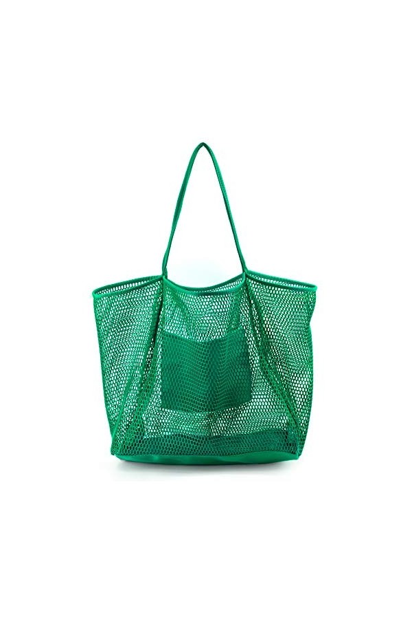 Hoxis Mesh Beach Tote Sac à main pour femme Blanc