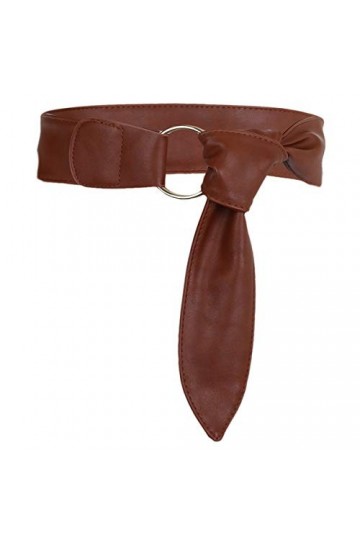 KYEYGWO Ceinture réglable en cuir synthétique pour femme - Largeur : 6 cm, Marron 01, taille unique