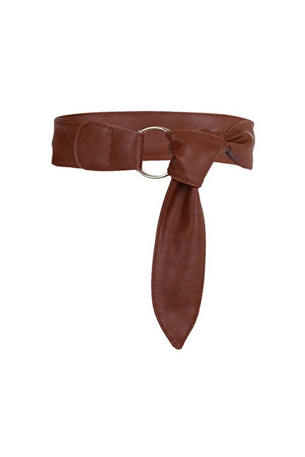 KYEYGWO Ceinture réglable en cuir synthétique pour femme - Largeur : 6 cm, Marron 01, taille unique