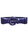 KYEYGWO Ceinture élastique large pour femme avec boucle en D - Bleu - Taille Unique