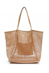 Hoxis Mesh Beach Tote Sac à main pour femme Blanc