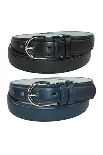 CTM Ceinture en cuir pour femme 2 couleurs 1 1/8" - Bleu - Medium