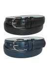 CTM Ceinture en cuir pour femme 2 couleurs 1 1/8" - Bleu - Medium