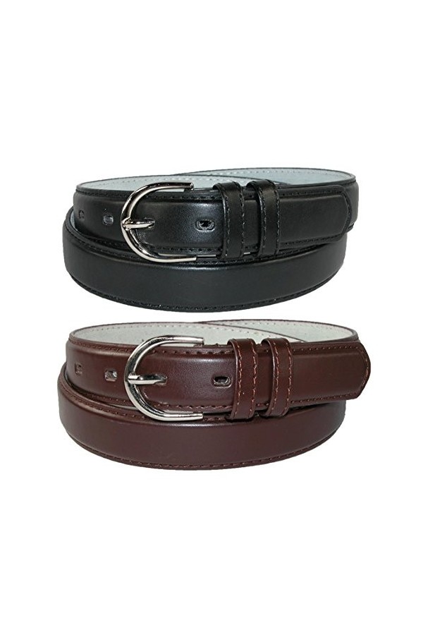 CTM Ceinture en cuir pour femme 2 couleurs 1 1/8" - Bleu - Medium