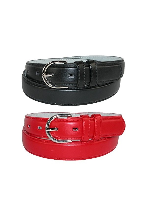 CTM Ceinture en cuir pour femme 2 couleurs 1 1/8" - Bleu - Medium